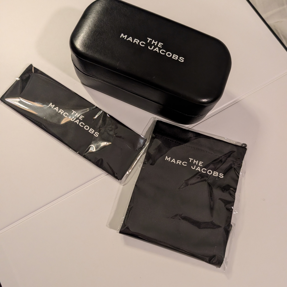 The Marc Jacobs Black Sunglasses Hard Case with Branded Cloths